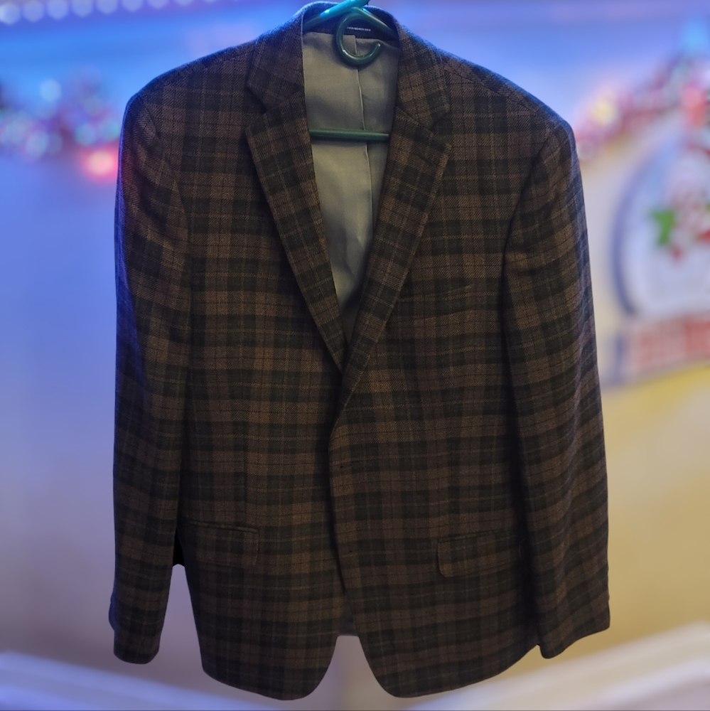 Stafford Mens Brown Plaid Sportcoat / Blazer Jacket sz 42 Slim Fit